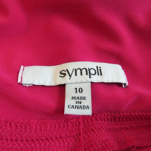 SYMPLI Wide Leg Trouser Pant in Magenta Stretch Pull On Travel - Size US 10 NWT - Picture 15 of 16